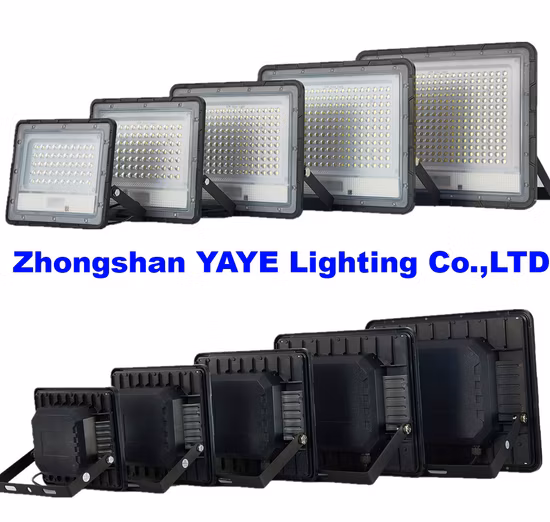 Yaye CE Solar Factory 50W/100W/200W/300W/400W Aluminium IP67 Solar LED Flutlicht Garten Wand Park Weg Landschaft Fernbedienung Tunnel Licht 1000PCS Lager